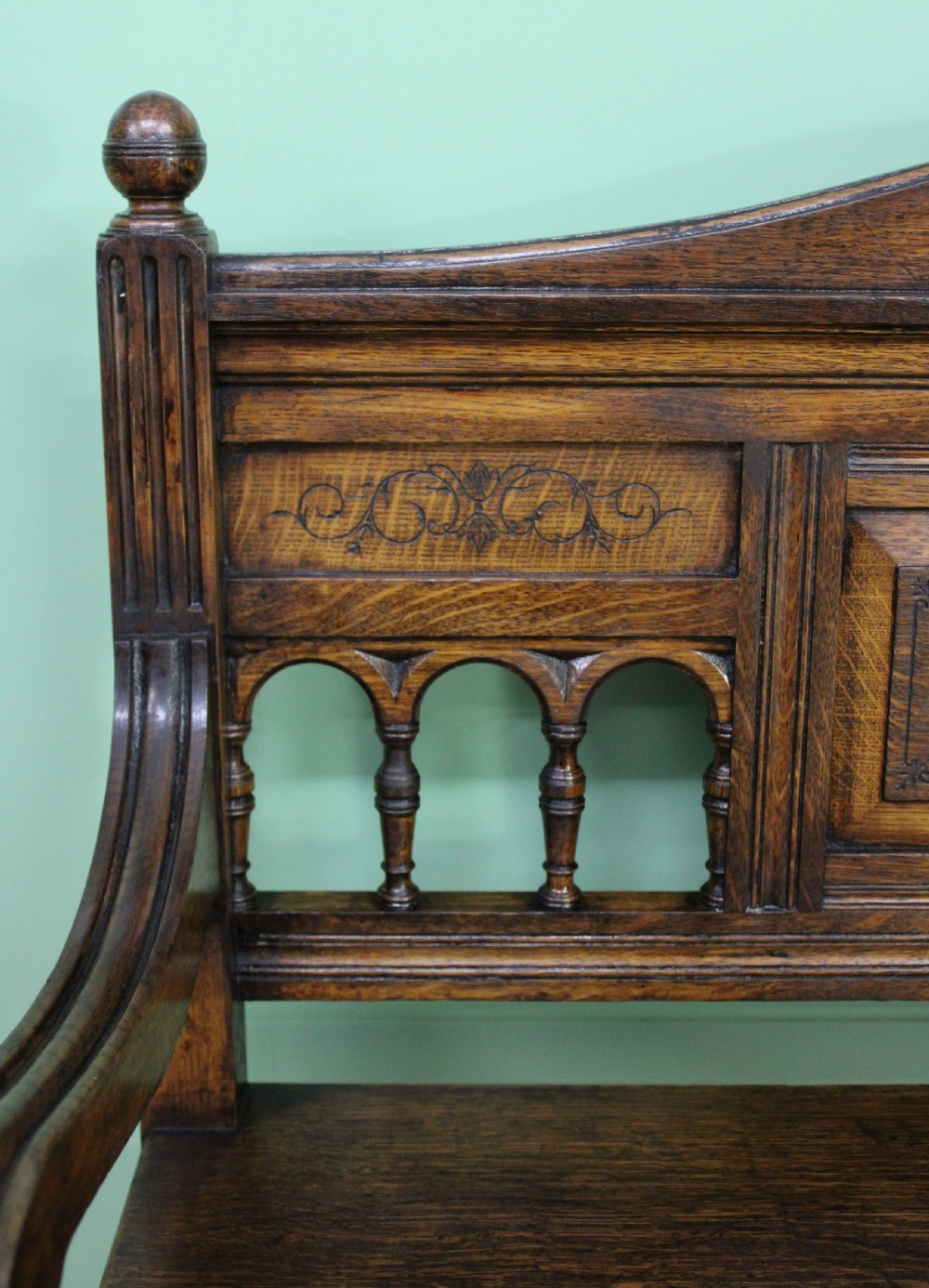 Late 19th Century Oak Bench View VII