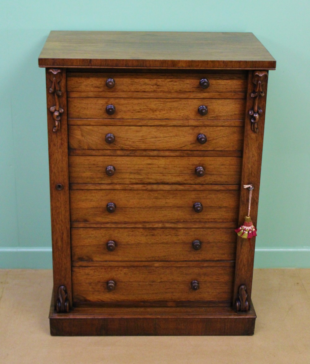 Victorian Rosewood Secretaire Wellington Chest of Drawers