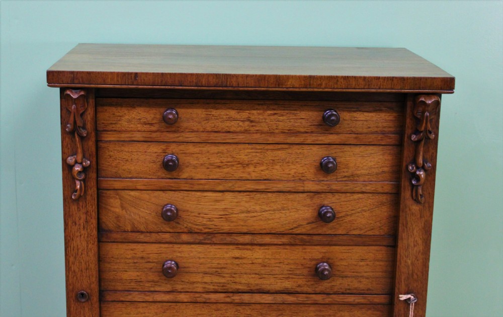 Victorian Rosewood Secretaire Wellington Chest of Drawers View VI