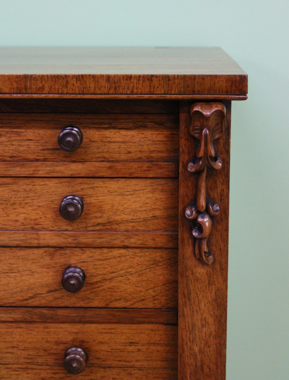 Victorian Rosewood Secretaire Wellington Chest of Drawers View VII