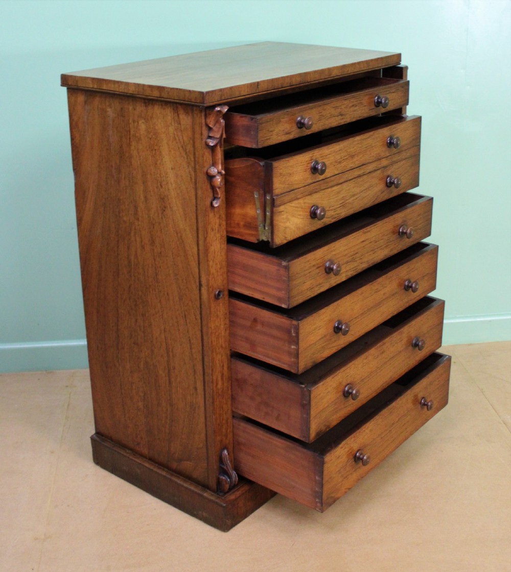 Victorian Rosewood Secretaire Wellington Chest of Drawers View X