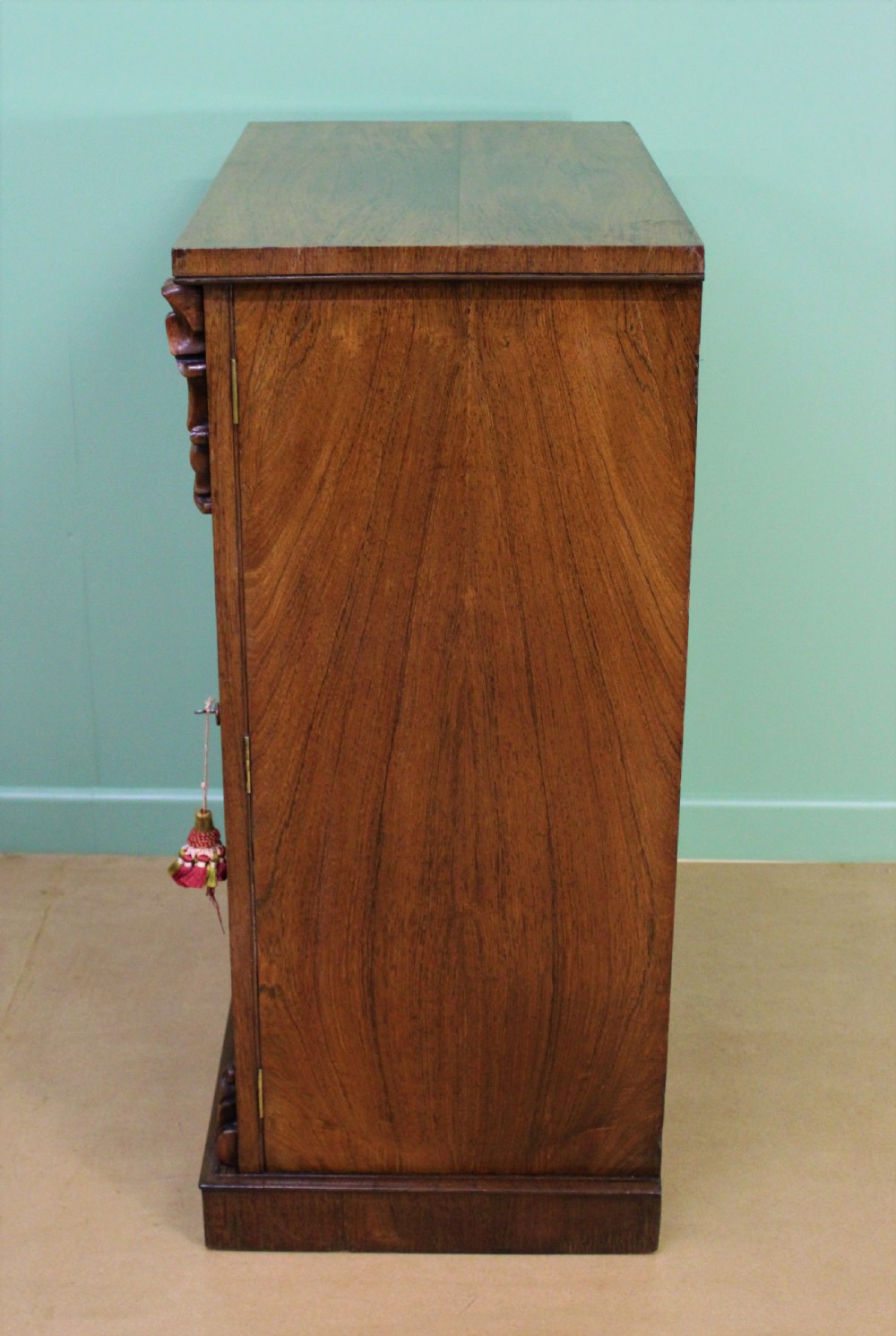 Victorian Rosewood Secretaire Wellington Chest of Drawers View XII