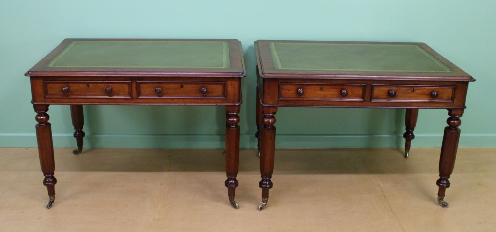 Pair of Victorian Mahogany Writing Tables View II