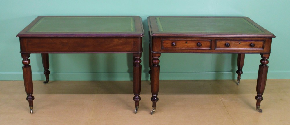Pair of Victorian Mahogany Writing Tables View III