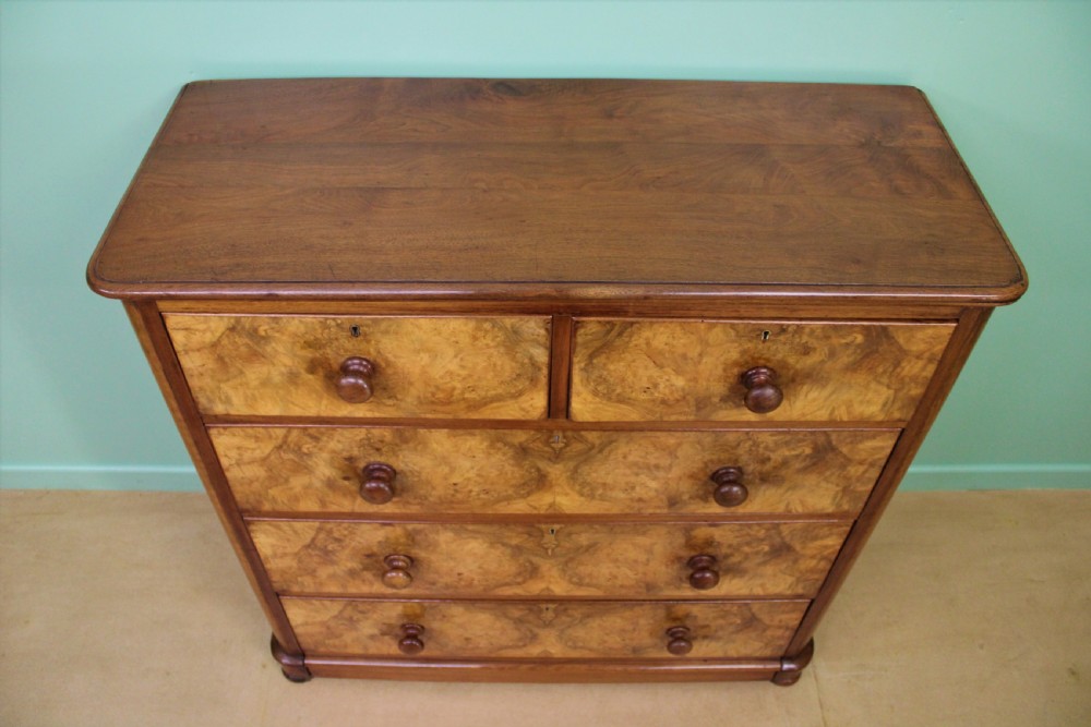 Victorian Burr Walnut Chest of Drawers View III