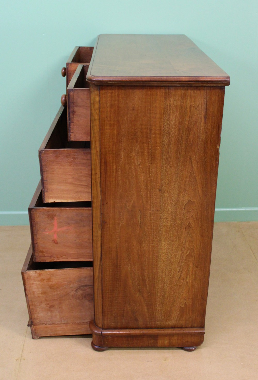 Victorian Burr Walnut Chest of Drawers View V