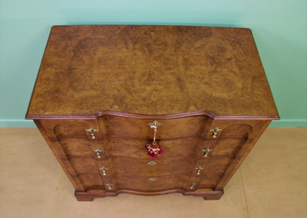 Shaped Front Burr Walnut Chest of Drawers View II