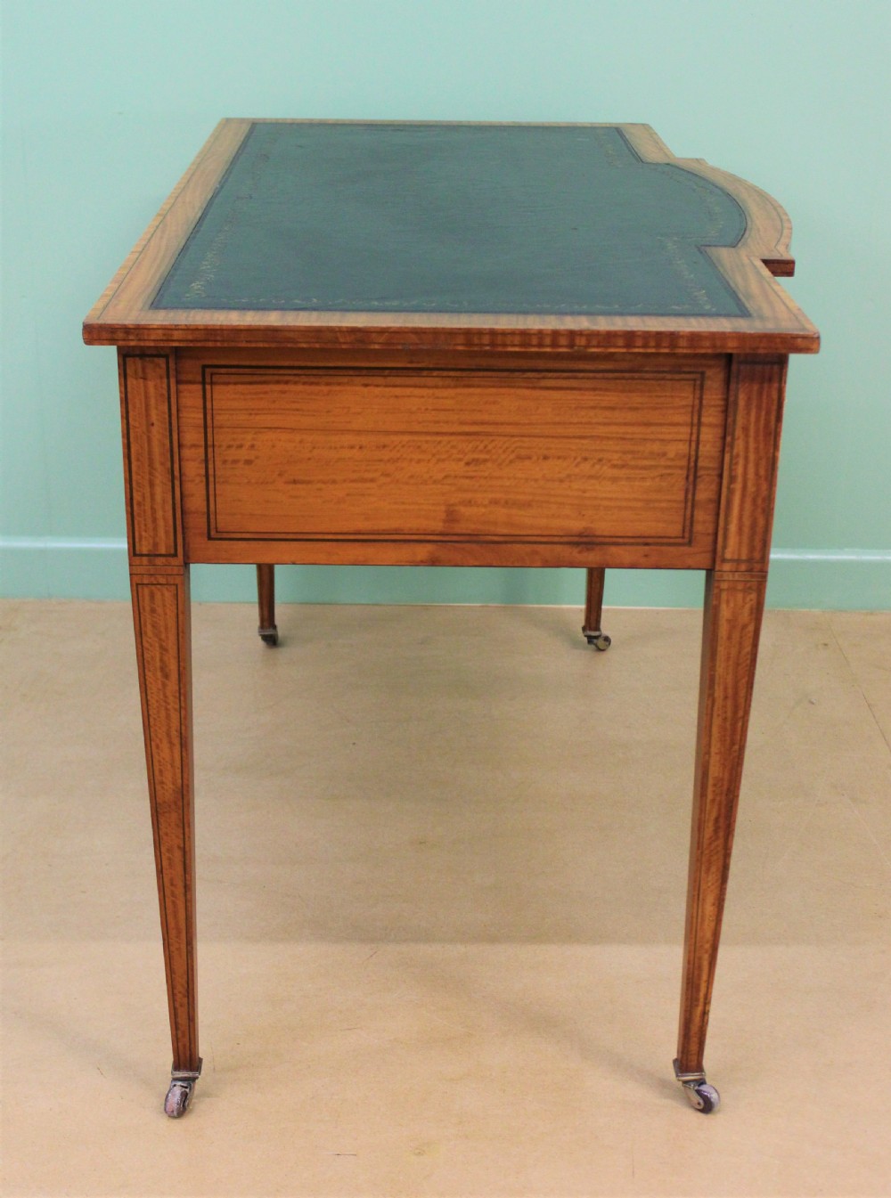 Inlaid Satinwood Writing Table by Maple and Co. View IV