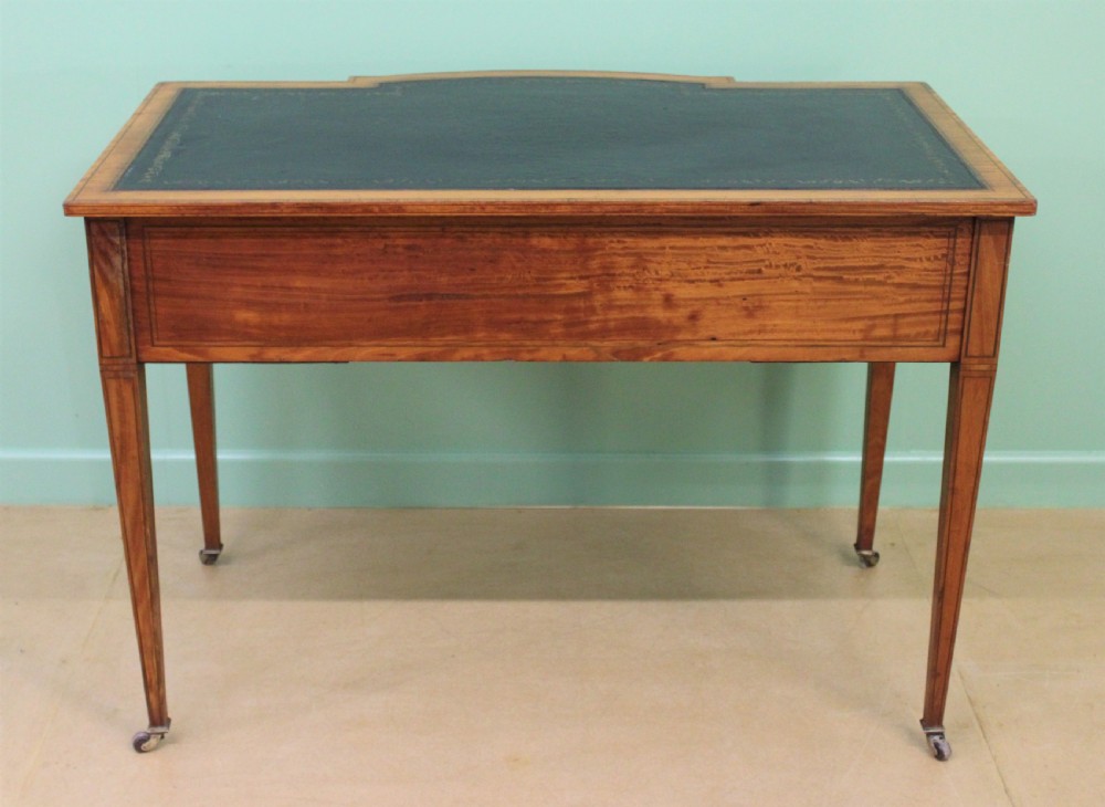 Inlaid Satinwood Writing Table by Maple and Co. View V