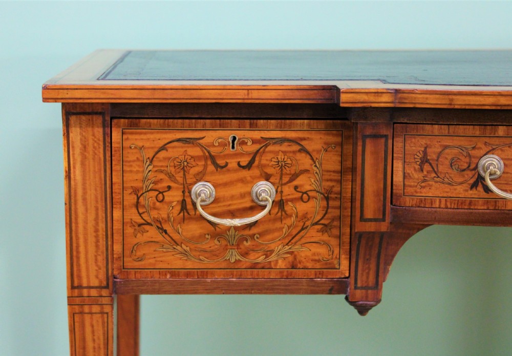 Inlaid Satinwood Writing Table by Maple and Co. View VII