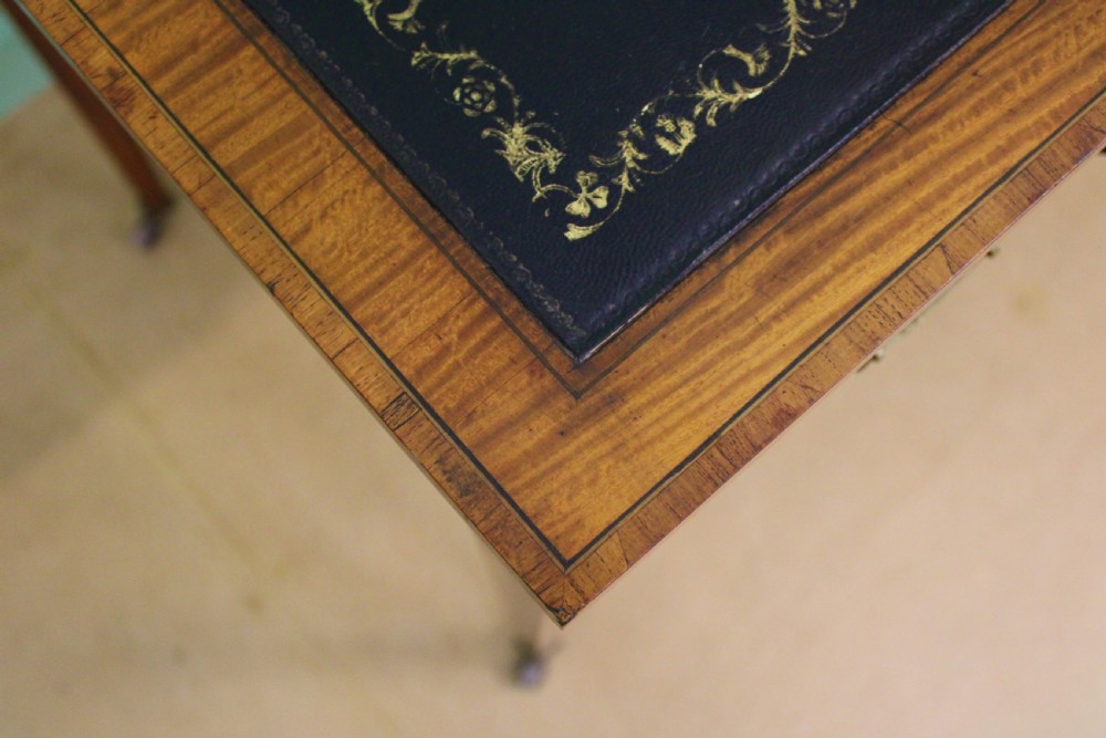 Inlaid Satinwood Writing Table by Maple and Co. View IX