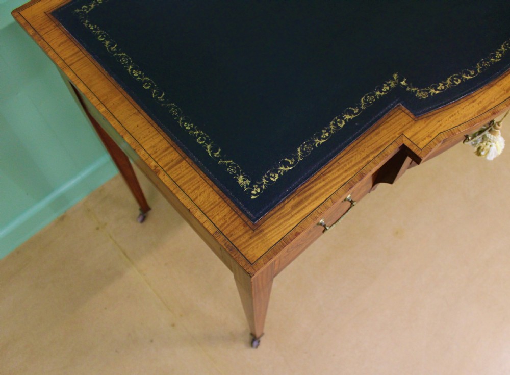 Inlaid Satinwood Writing Table by Maple and Co. View XII