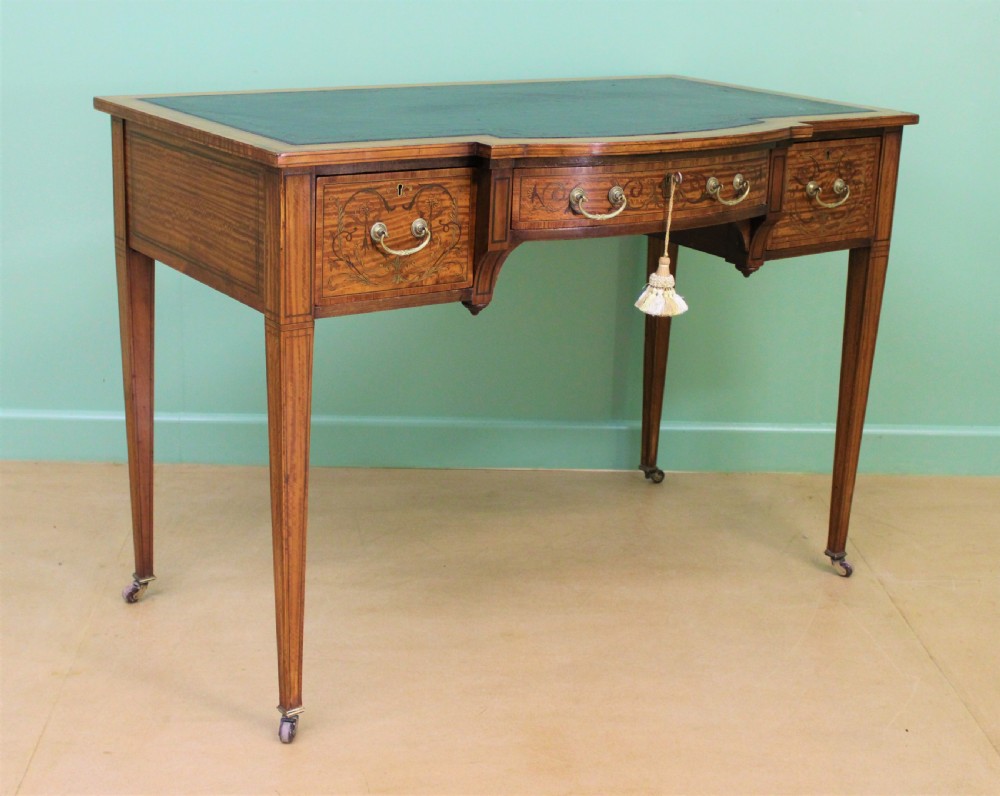 Inlaid Satinwood Writing Table by Maple and Co. View XV