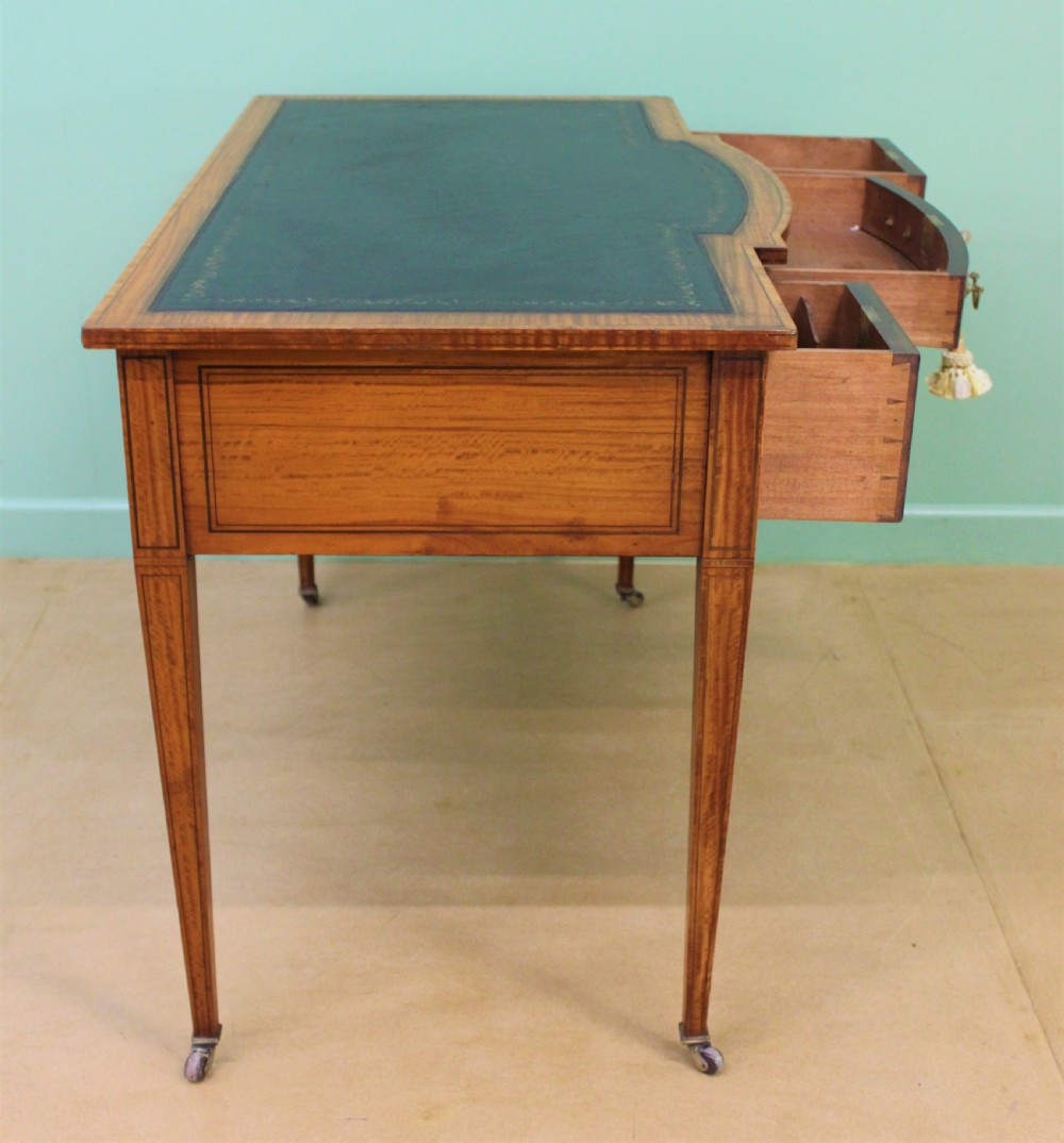 Inlaid Satinwood Writing Table by Maple and Co. View XVII