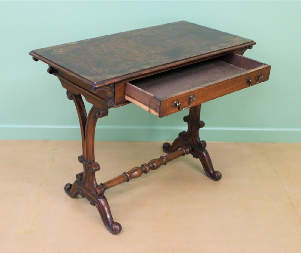 Victorian Inlaid Burr Walnut Side Table View II