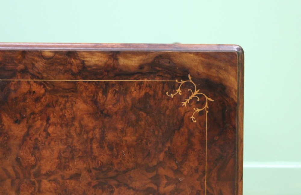 Victorian Inlaid Burr Walnut Side Table View V