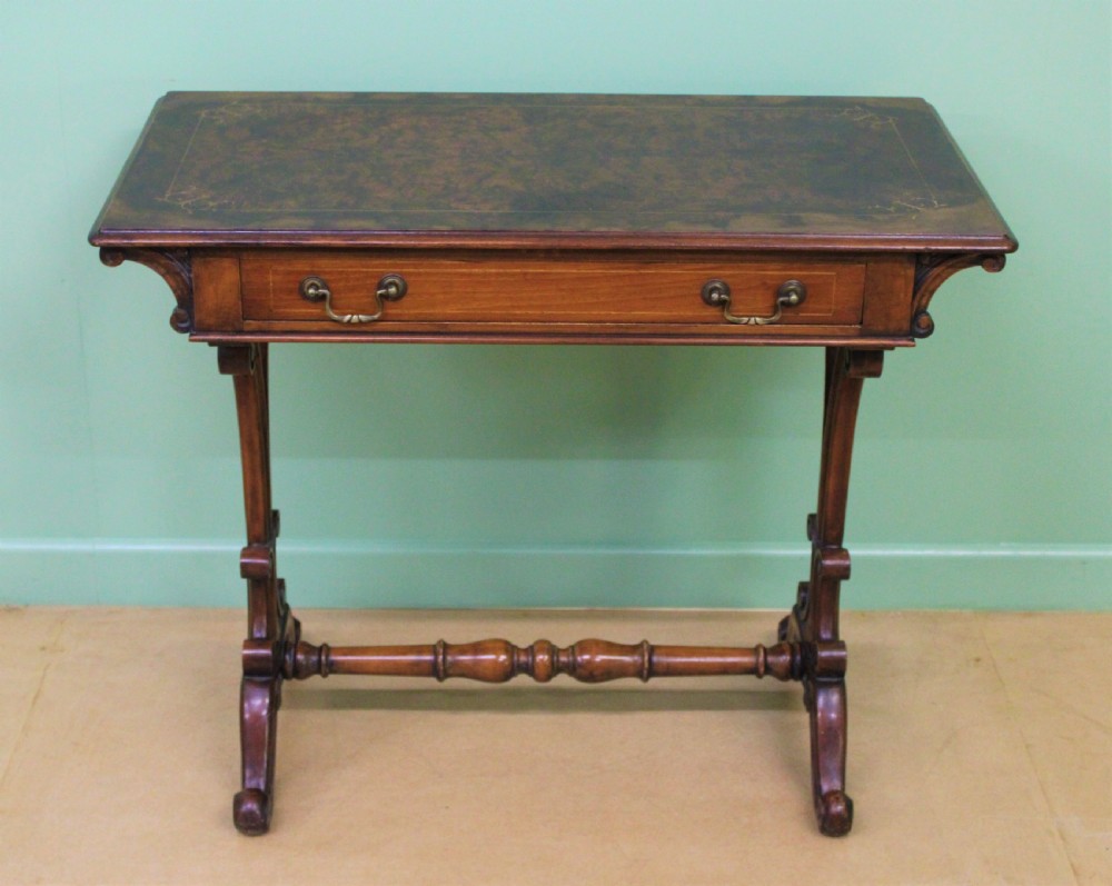 Victorian Inlaid Burr Walnut Side Table View VI