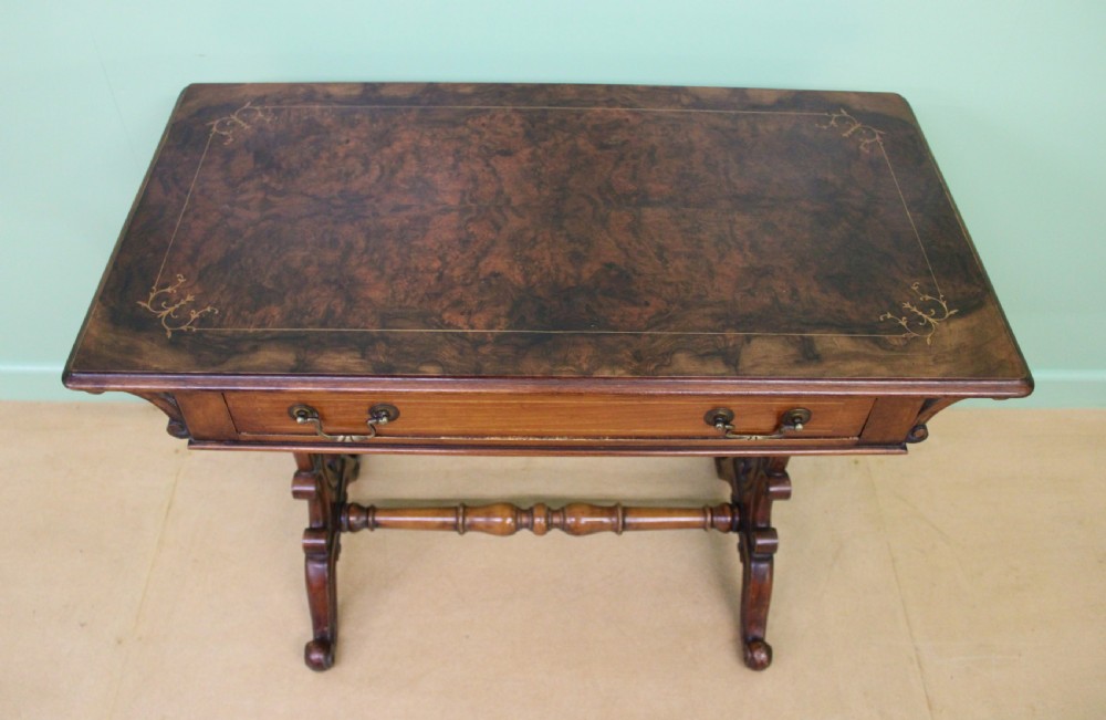 Victorian Inlaid Burr Walnut Side Table View VII