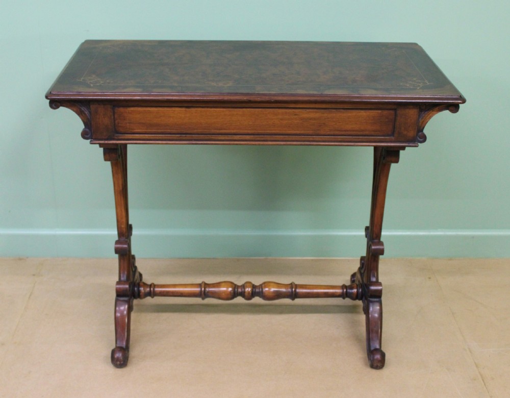 Victorian Inlaid Burr Walnut Side Table View XIV