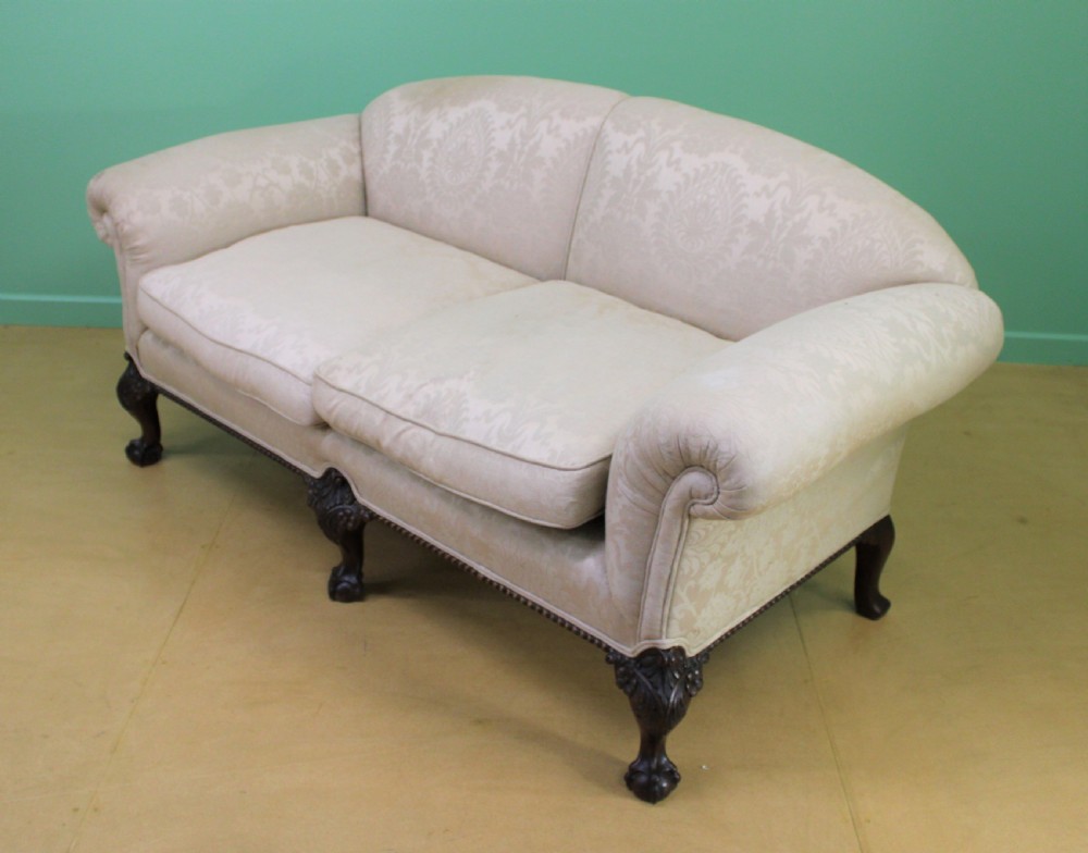 Mahogany Chippendale Style Upholstered Settee