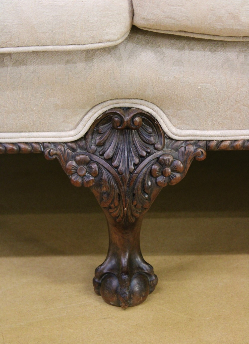 Mahogany Chippendale Style Upholstered Settee View III