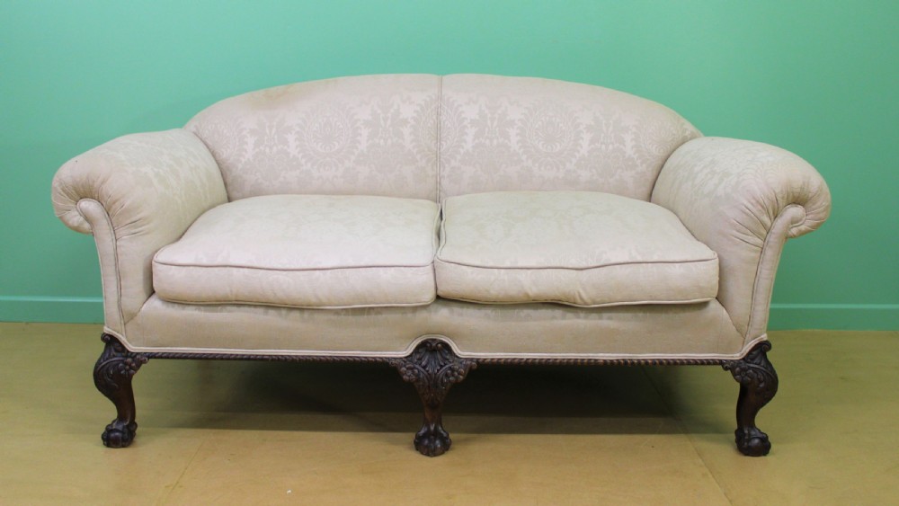 Mahogany Chippendale Style Upholstered Settee View VI