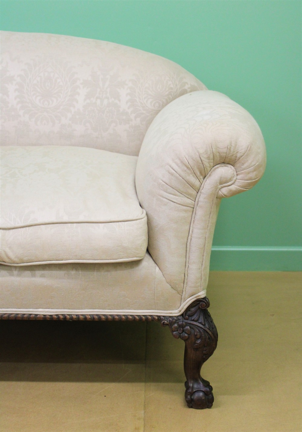 Mahogany Chippendale Style Upholstered Settee View VII