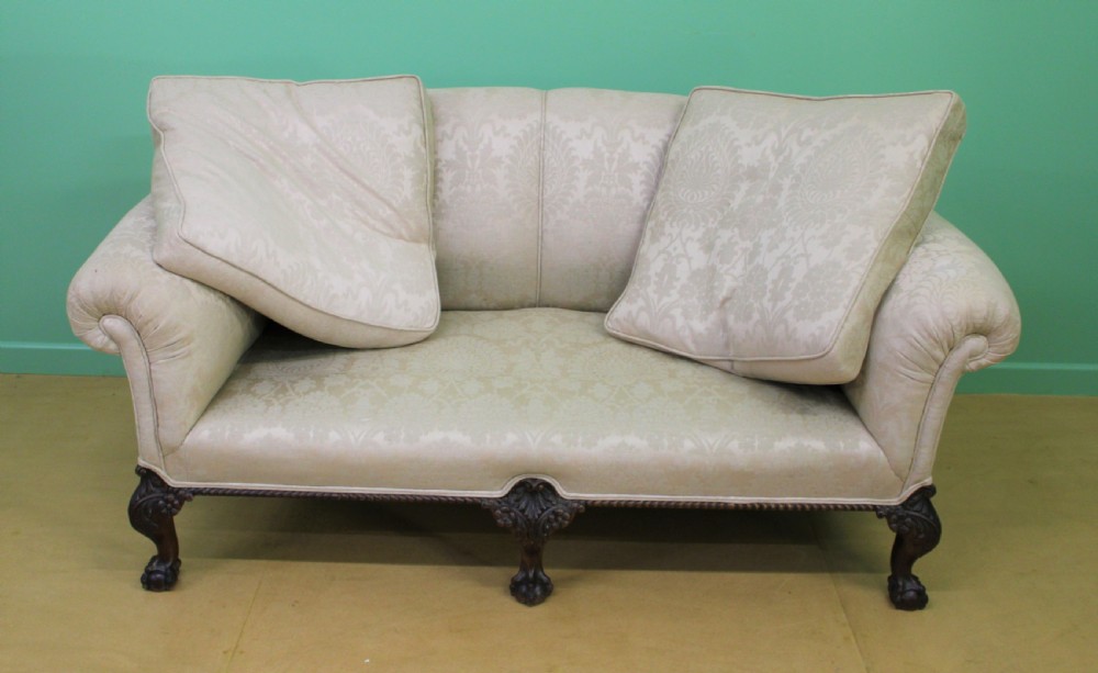 Mahogany Chippendale Style Upholstered Settee View VIII