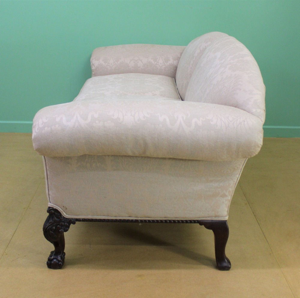 Mahogany Chippendale Style Upholstered Settee View IX