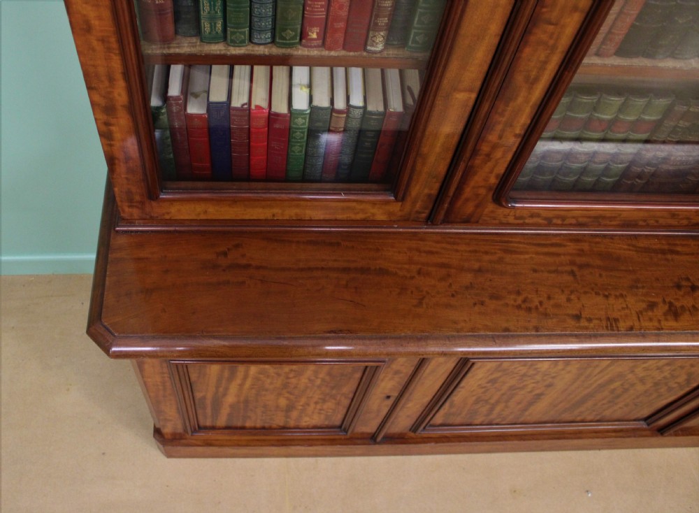 Fine Quality Victorian Figured Mahogany Library Bookcase View X