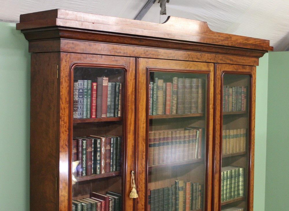 Fine Quality Victorian Figured Mahogany Library Bookcase View XIV