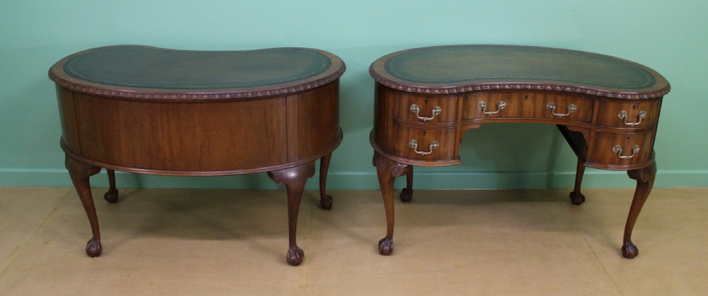 Rare Pair of Mahogany Kidney Writing Desks by Waring and Gillow View II