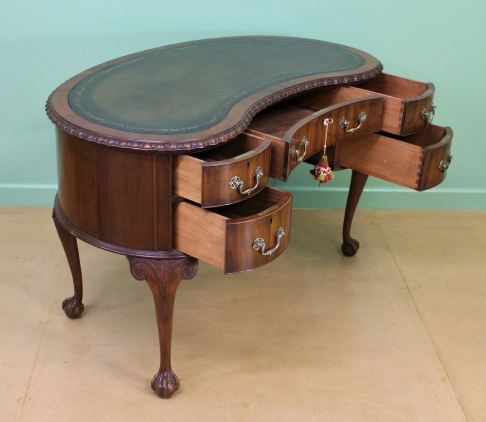 Rare Pair of Mahogany Kidney Writing Desks by Waring and Gillow View IV