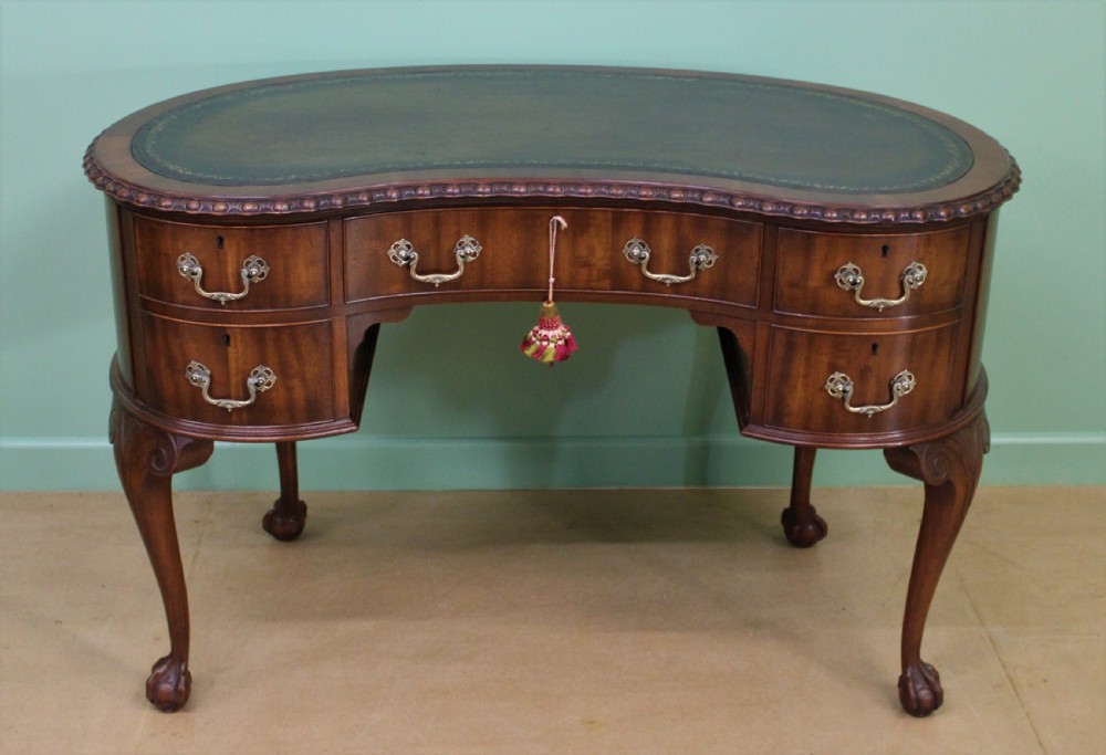 Rare Pair of Mahogany Kidney Writing Desks by Waring and Gillow View VIII