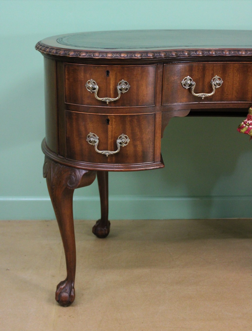 Rare Pair of Mahogany Kidney Writing Desks by Waring and Gillow View IX