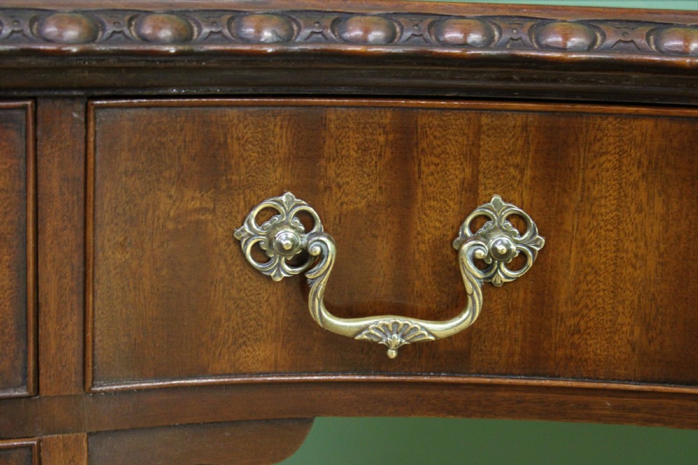 Rare Pair of Mahogany Kidney Writing Desks by Waring and Gillow View X