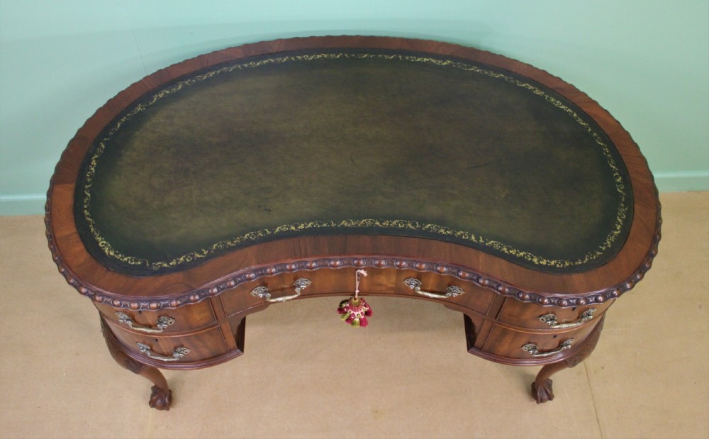 Rare Pair of Mahogany Kidney Writing Desks by Waring and Gillow View XI