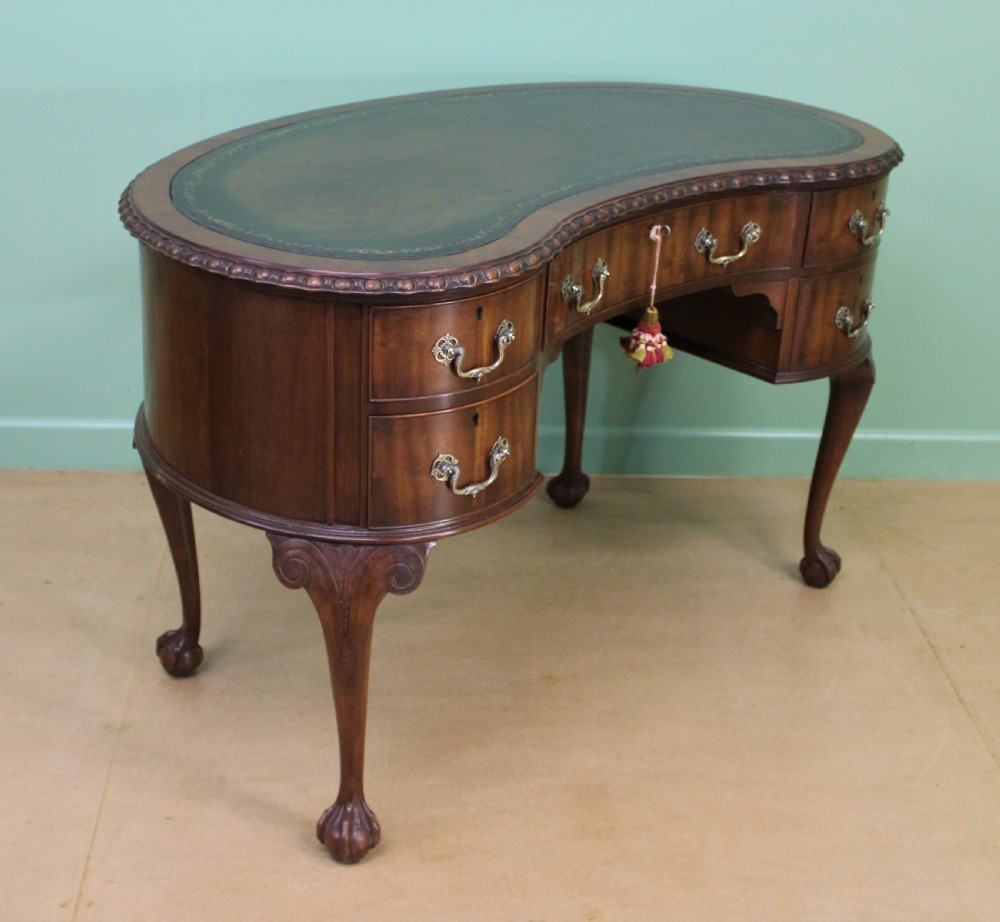 Rare Pair of Mahogany Kidney Writing Desks by Waring and Gillow View XIV