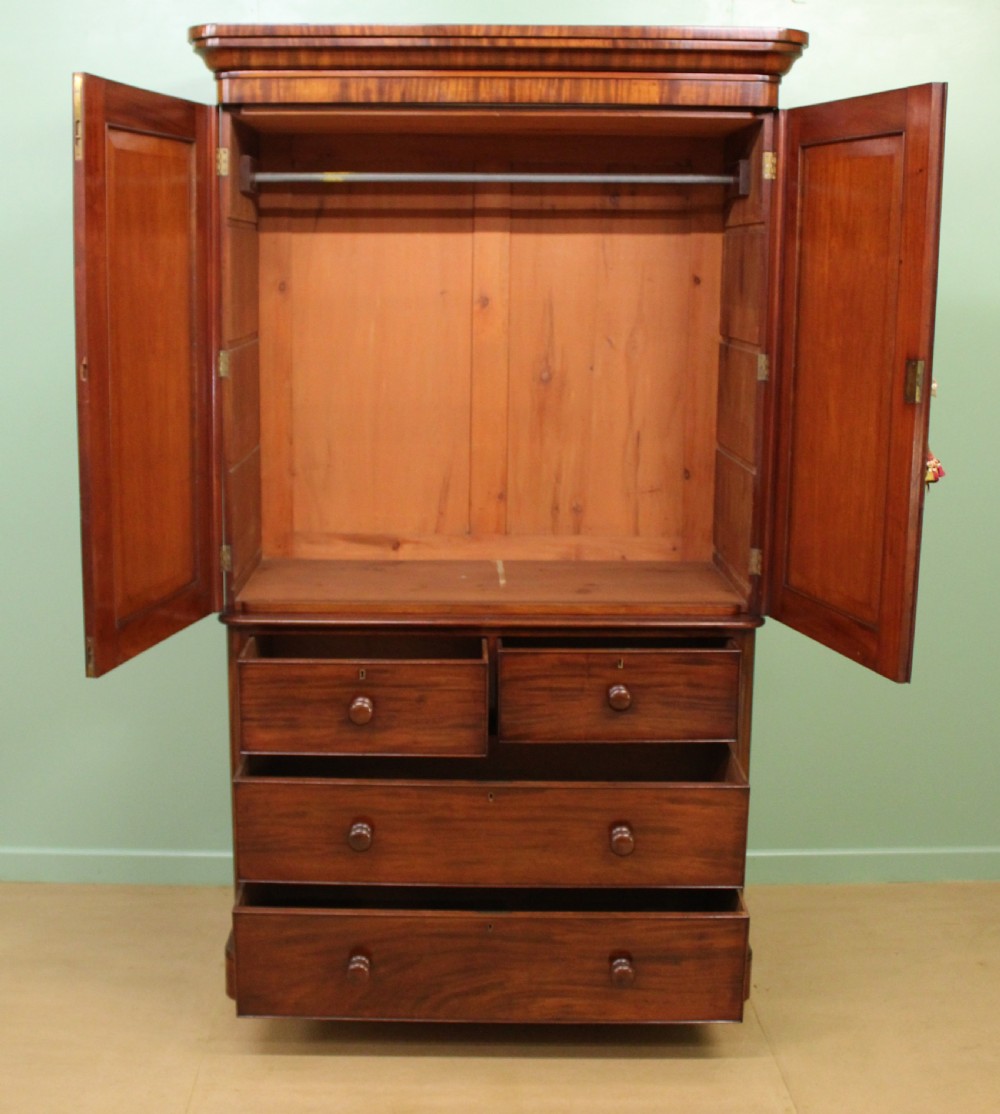 Victorian Figured Mahogany Linen Press View III