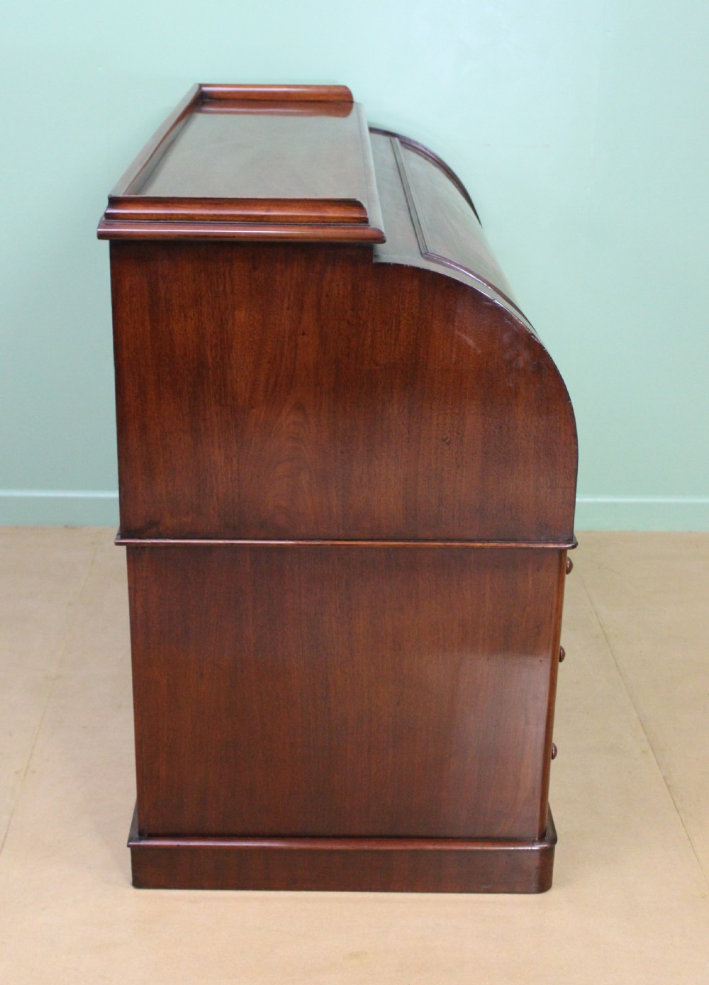 Large Victorian Mahogany Cylinder Desk View V