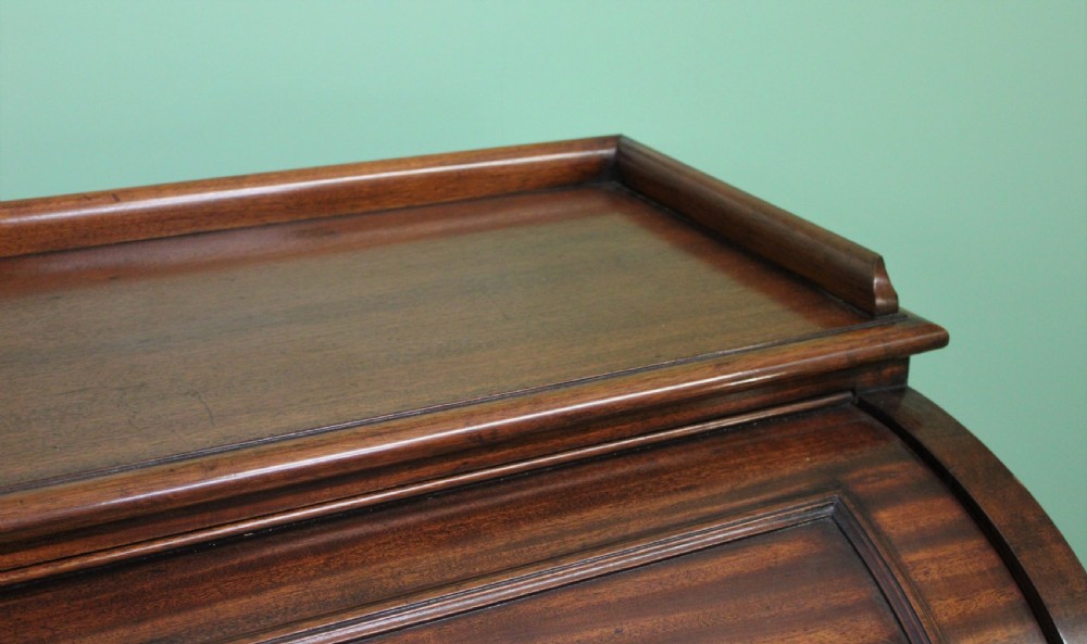 Large Victorian Mahogany Cylinder Desk View X