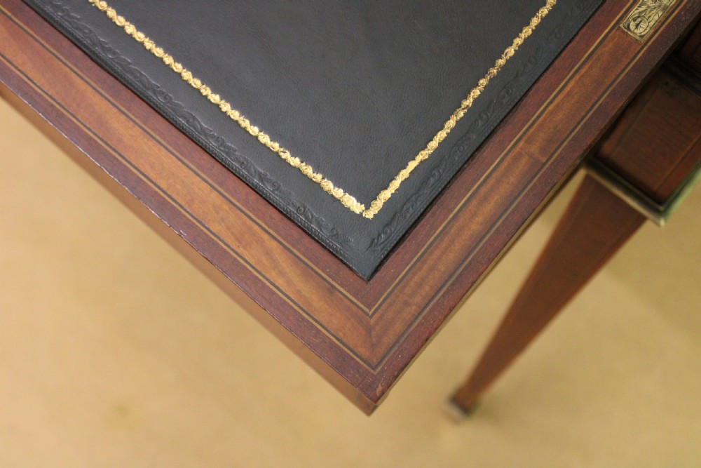 Inlaid Mahogany Tambour Bureau by Druce and Co. View XIX