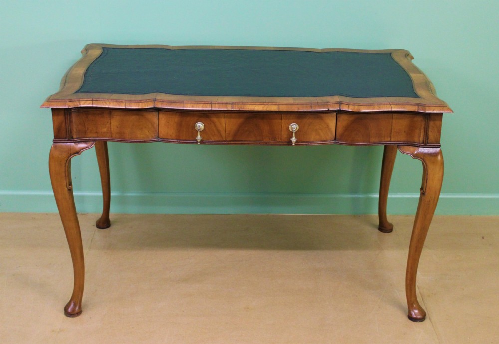 Serpentine Shaped Burr Walnut Writing Table