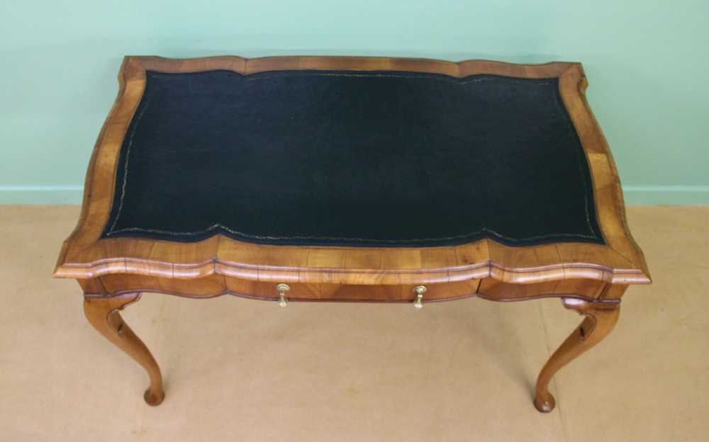 Serpentine Shaped Burr Walnut Writing Table View II