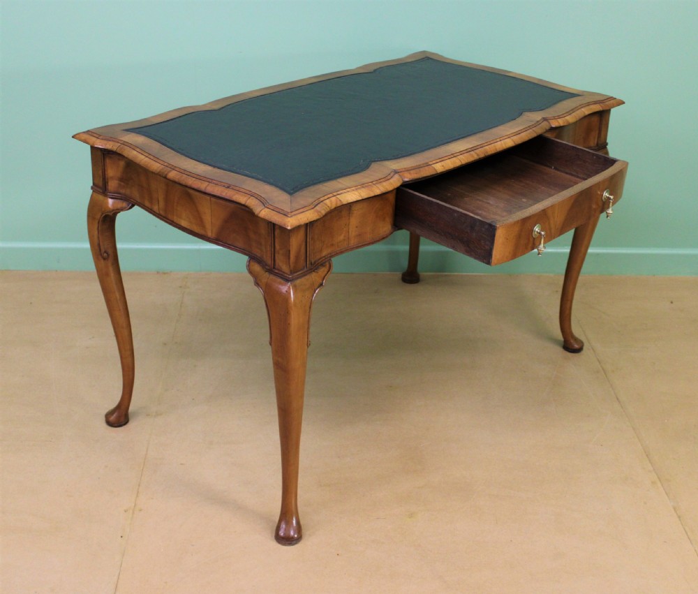 Serpentine Shaped Burr Walnut Writing Table View IV