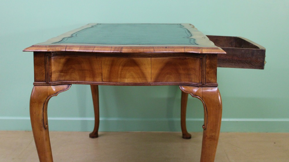 Serpentine Shaped Burr Walnut Writing Table View V