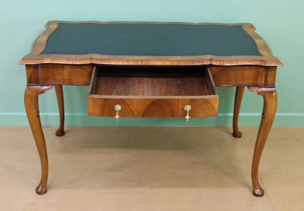 Serpentine Shaped Burr Walnut Writing Table View VII