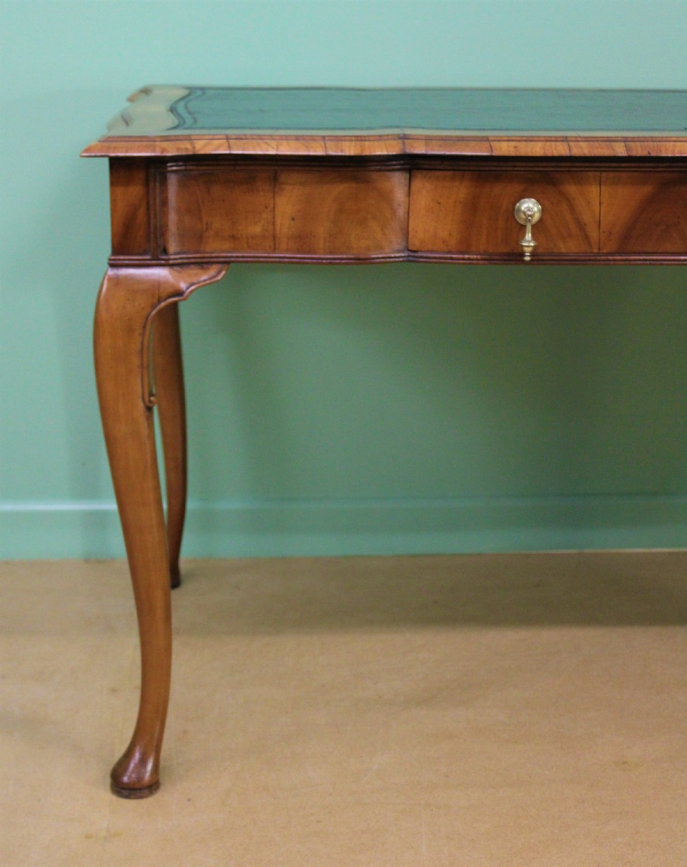 Serpentine Shaped Burr Walnut Writing Table View VIII