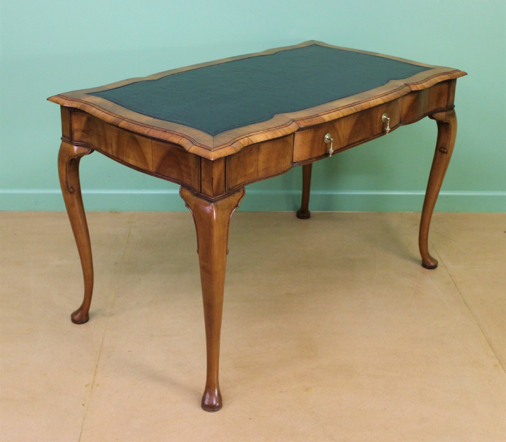 Serpentine Shaped Burr Walnut Writing Table View XII