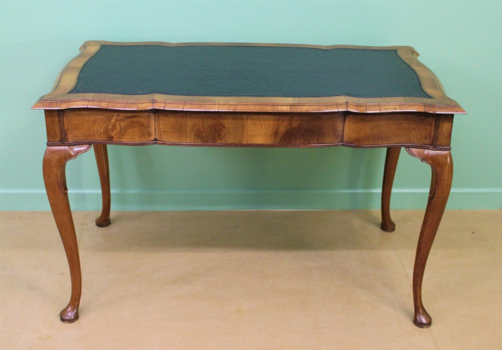 Serpentine Shaped Burr Walnut Writing Table View XV